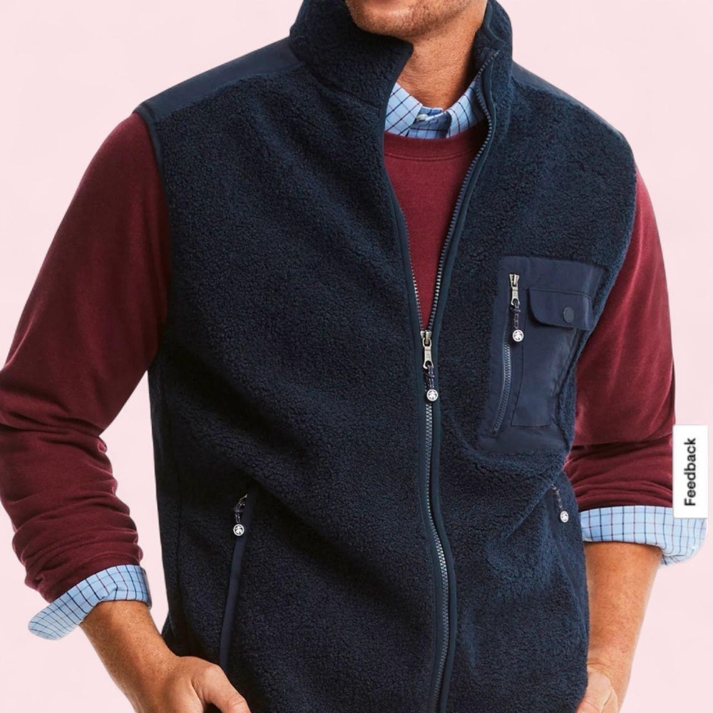 Brooks Brothers Black Sherpa Vest- XS